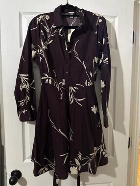 A New Day Dark Purple Floral Dress Medium New with Tags